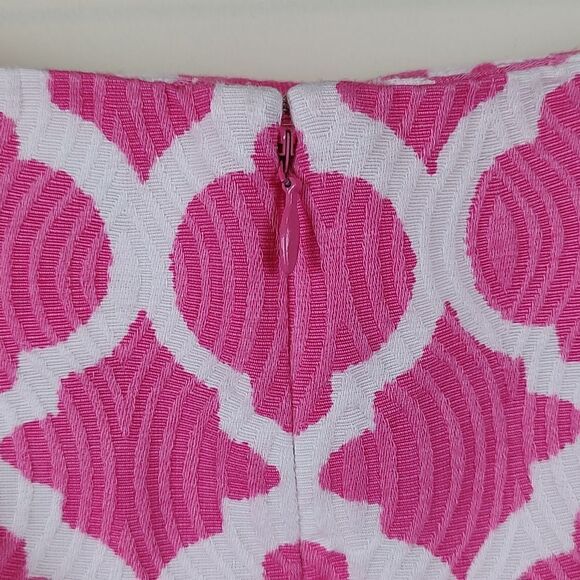 Talbot's Pink and White Textured Geometric Print Pencil Skirt Size 14P - Picture 8 of 9